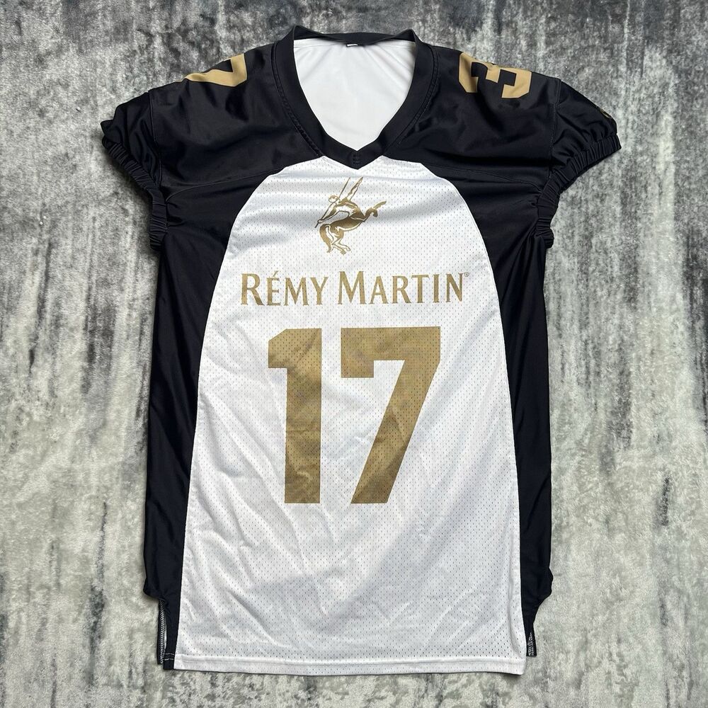 Remy Martin Cognac Team Cut Football Jersey‎ Mens L White Black 1738